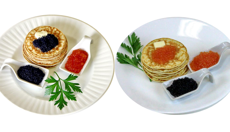 Pancakes with Seaweed Vegetarian/Vegan Red or Black Caviar