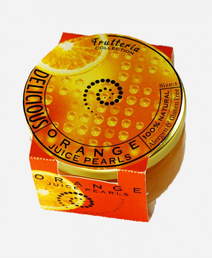 Orange juice pearls